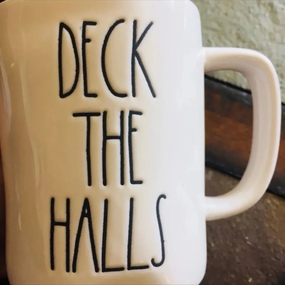 Rae Dunn Christmas Mugs Deck the Halls Fa la la